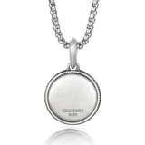 IDEAGEMER Compass Sterling Silver Necklace Hip Hop Pendants