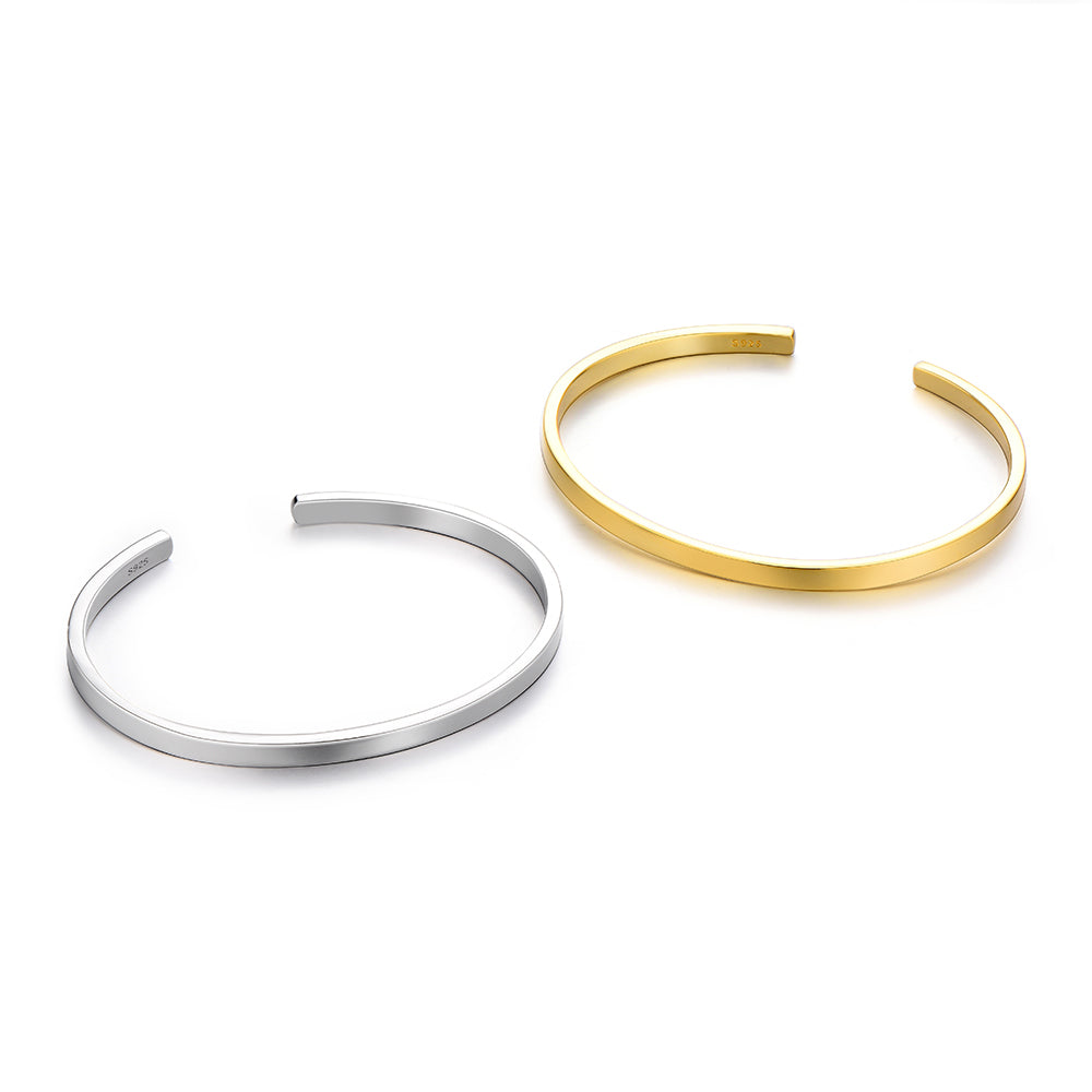 Solid Icon Cuff Bangle Bracelet