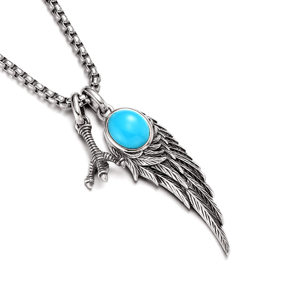 Vintage Wing & Claw Turquoise Pendant