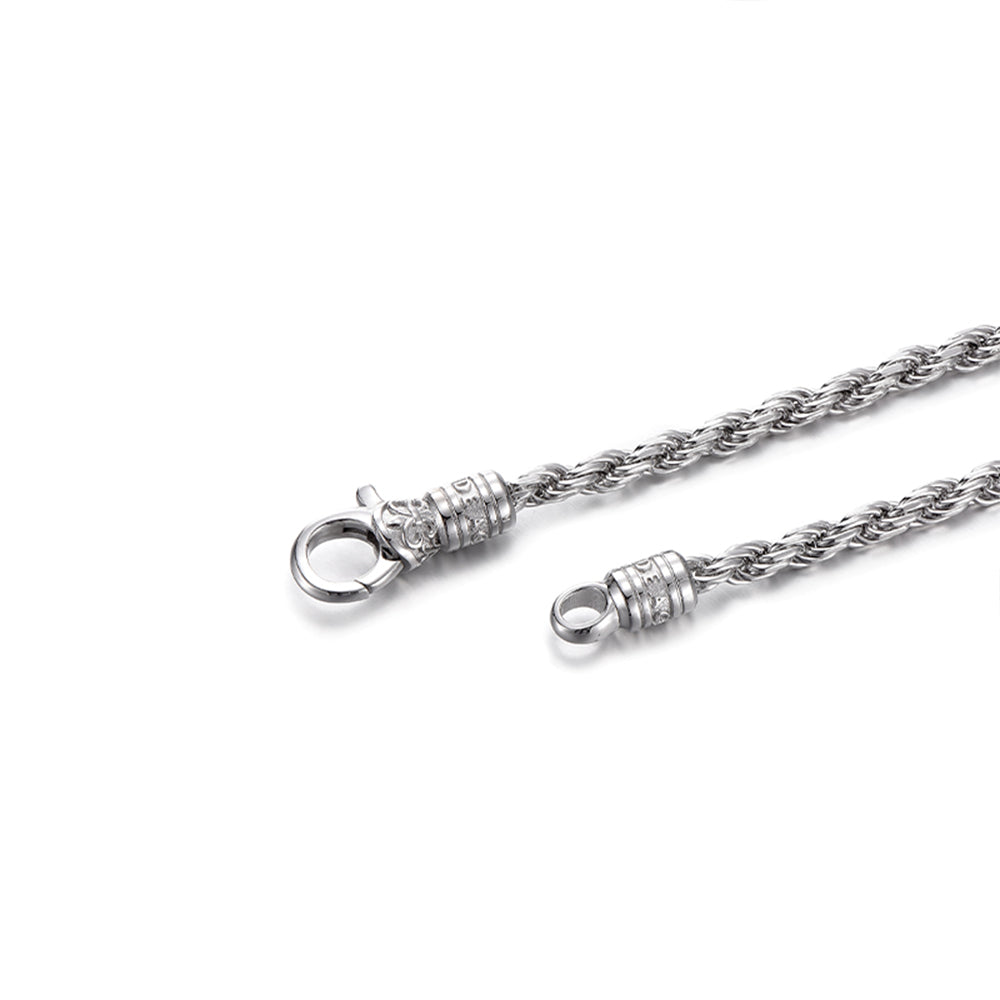 Califlower Rope Chain Fleur De Lis Iris Rope Chain Necklace | S925 Sterling Silver Rope Chain ...