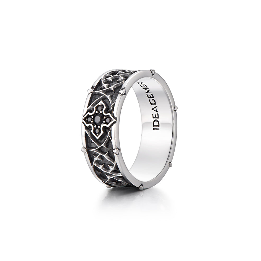 Vintage Thorn Cross Ring Band