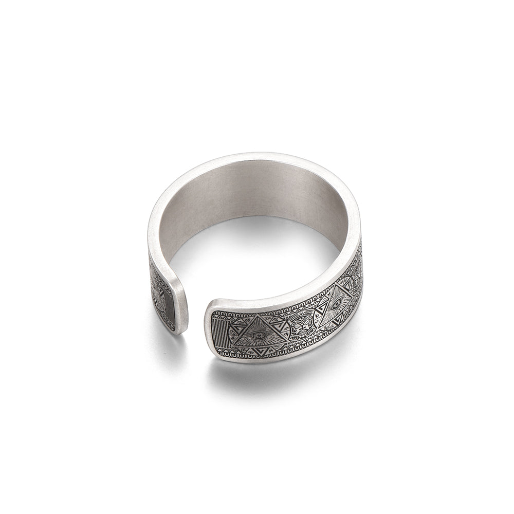 Vintage All Seeing Eye Ring Band[Inlaid With Gold] – Ideagemer