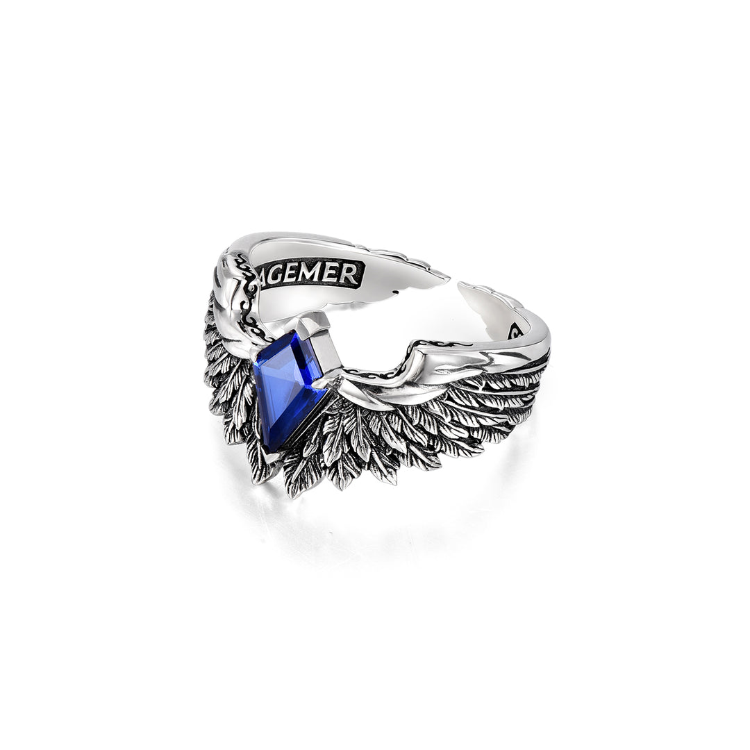 Vintage Sapphire Wings of Freedom Ring