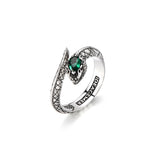 Pear Emerald Spirit Snake Ring