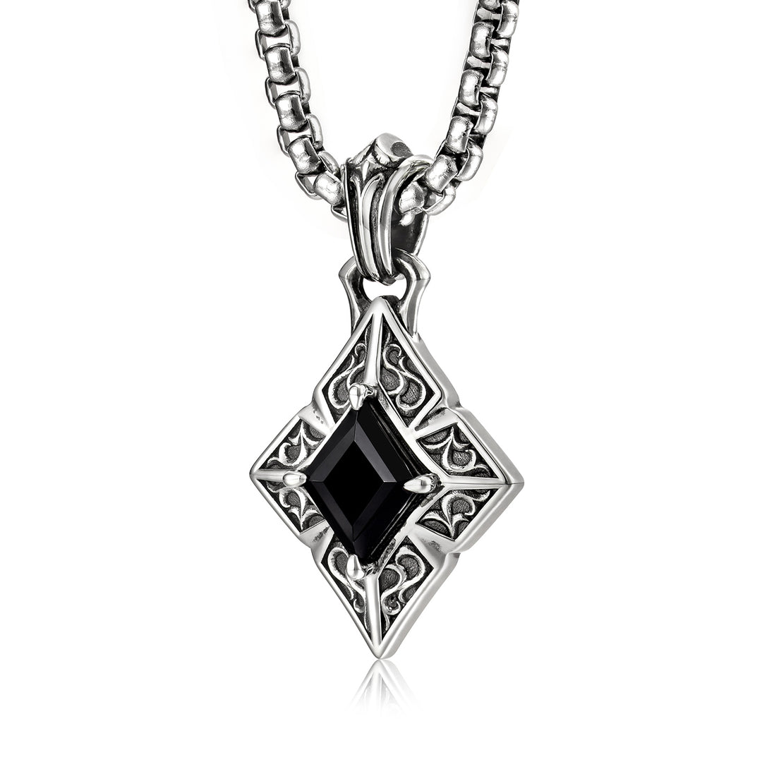 Vintage Black Gem Diamond Suit Pendant