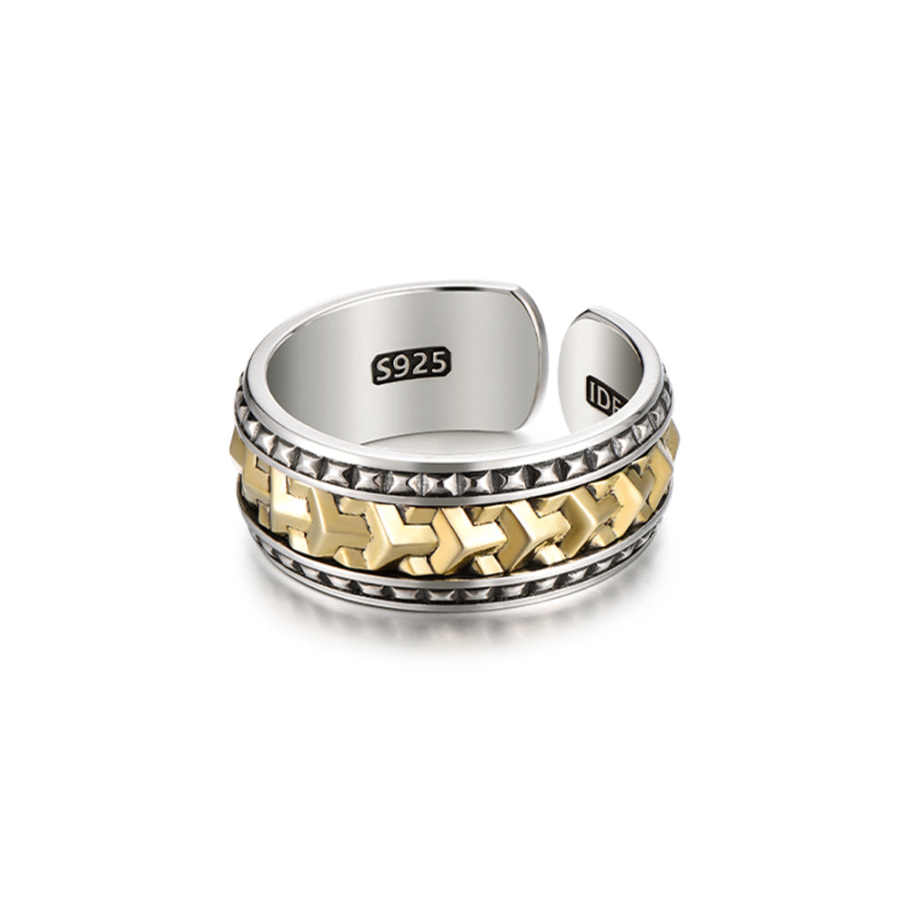 Vintage Gold Badges Armor Ring