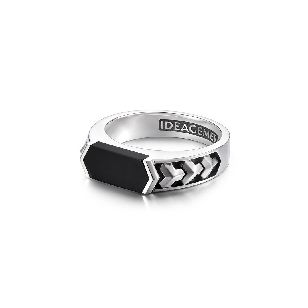 Black Onyx Armor Ring Band