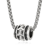 Armor Bead Black CZ Pendant