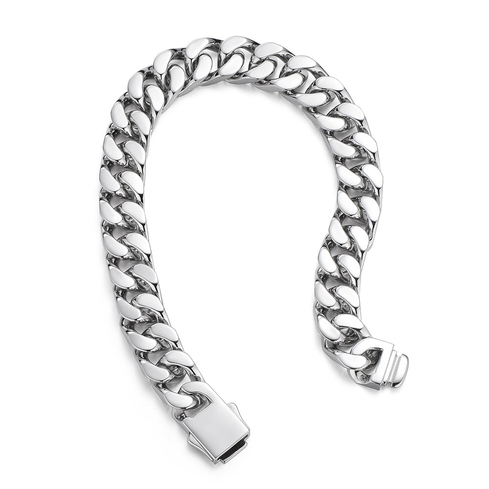 10 mm Sterling Silver Classic Cuban Link Bracelet