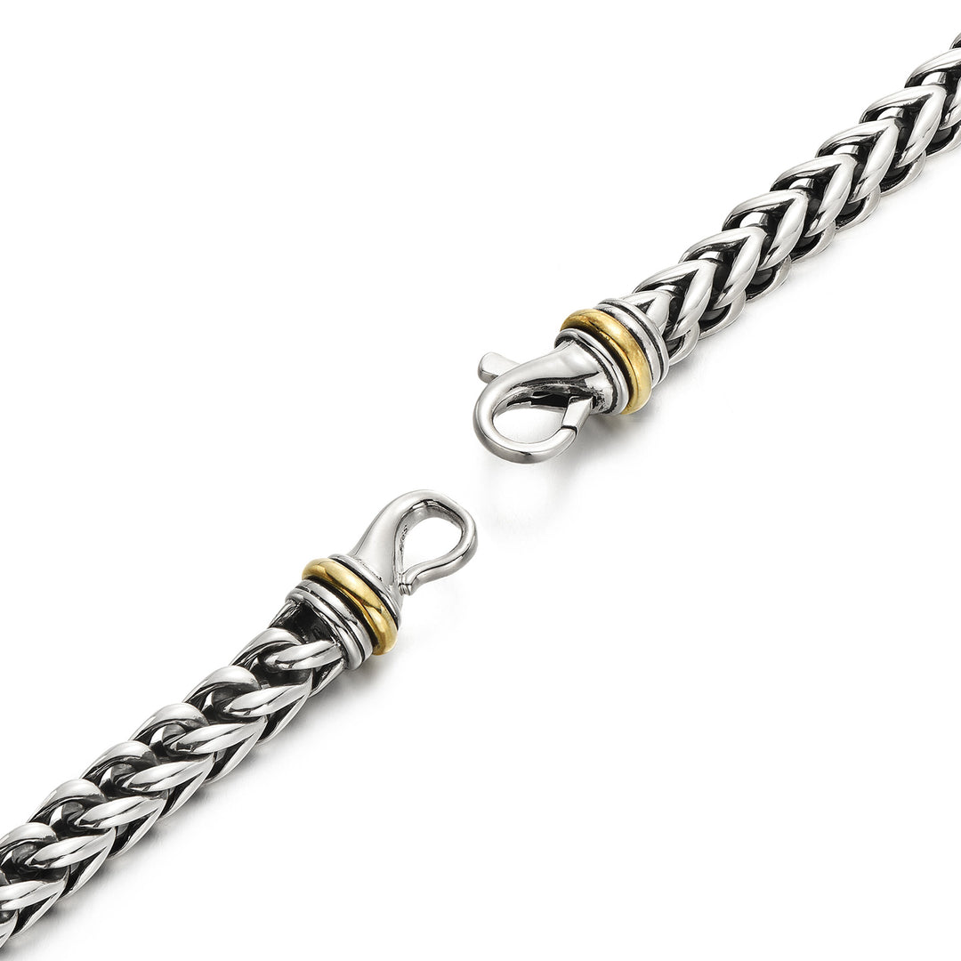 Vintage Two-Tone Horsewhip Chain Bracelet