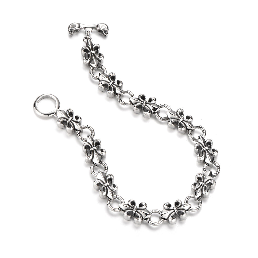 Vintage Fleur de Lis Linked Bracelet