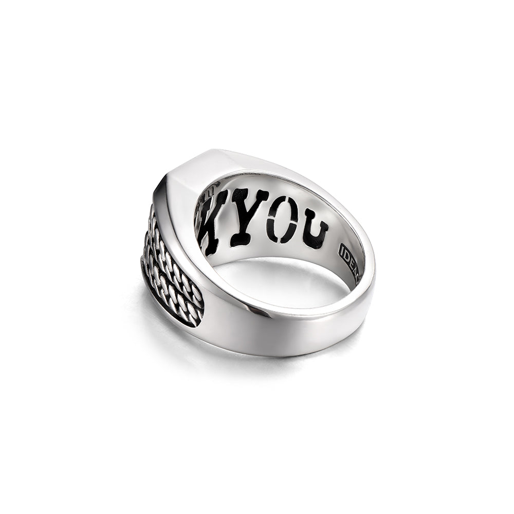 Vintage Cuban Radiant Black Onyx Signet Ring