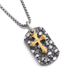 Cross & Skulls Dog Tag Pendant