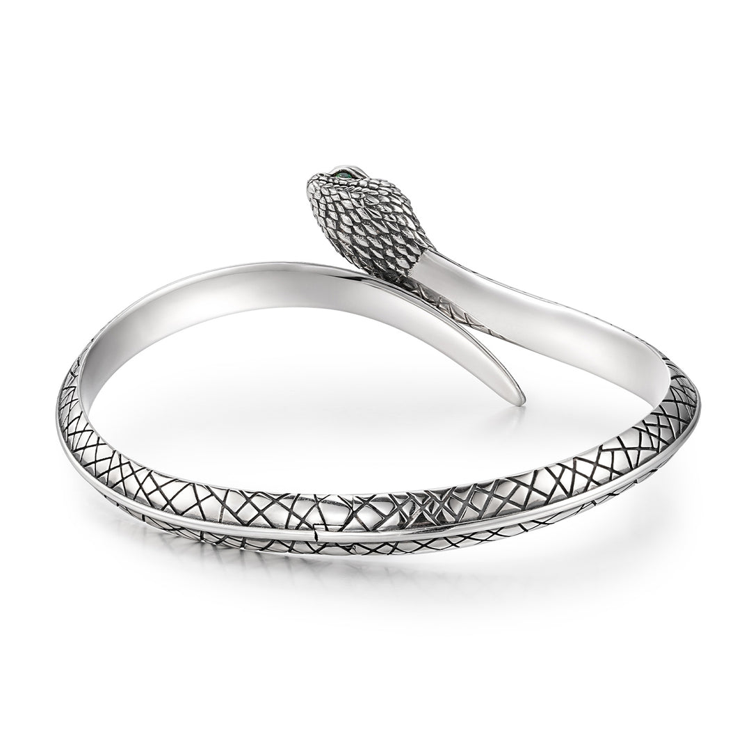 Emerald Spirit Snake Bangle Bracelet