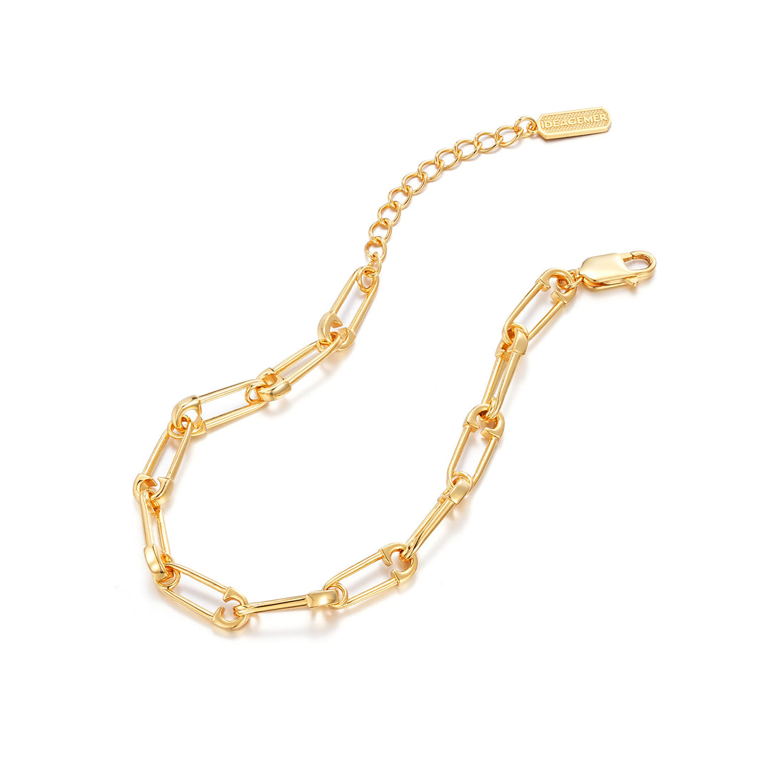 Shackle Safety Pin Link Bracelet