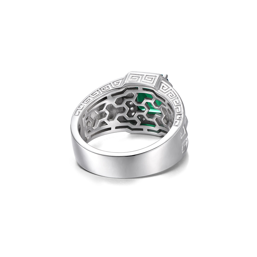 Silver Emerald Armor Ring