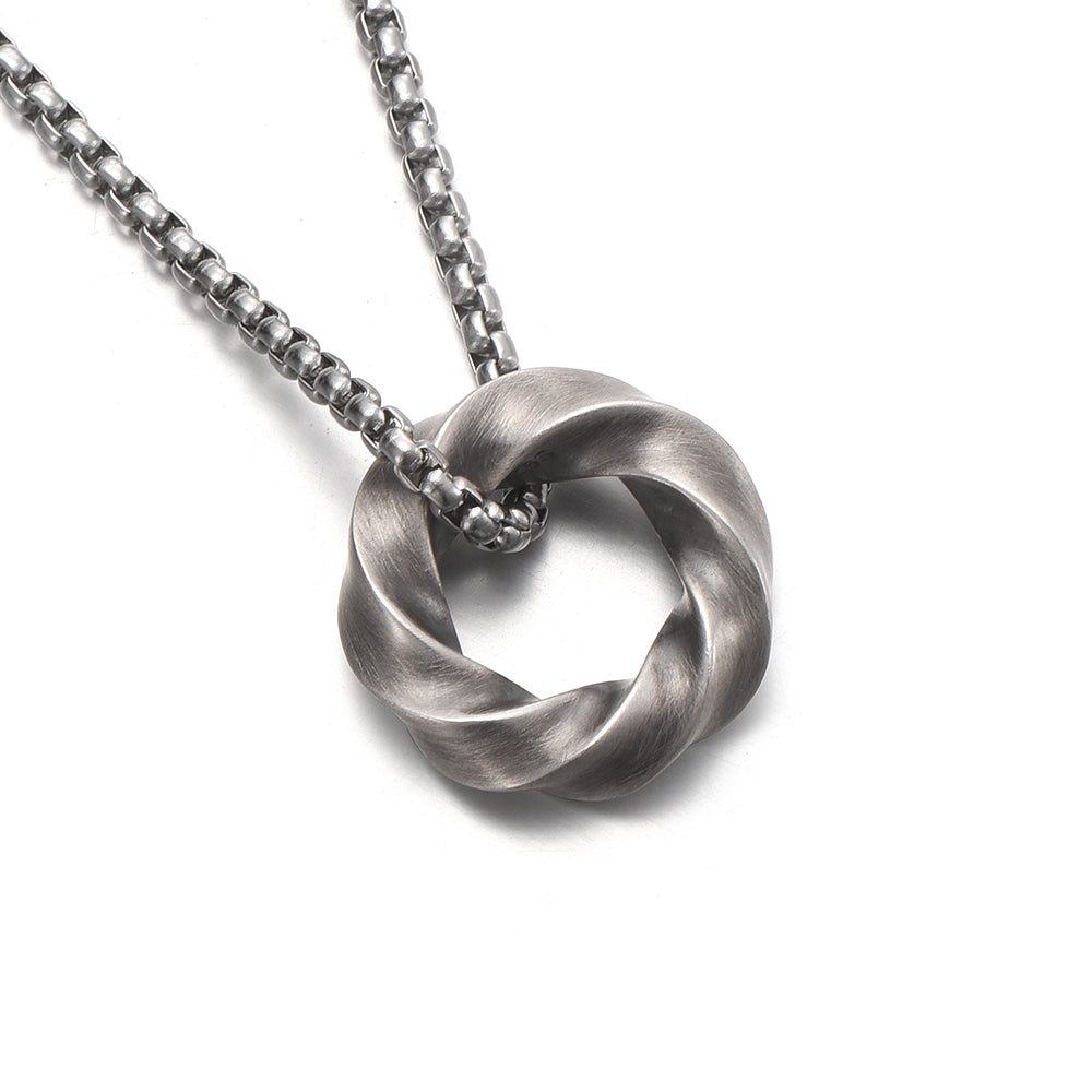 Vintage Mobius Hoop Pendant Necklace