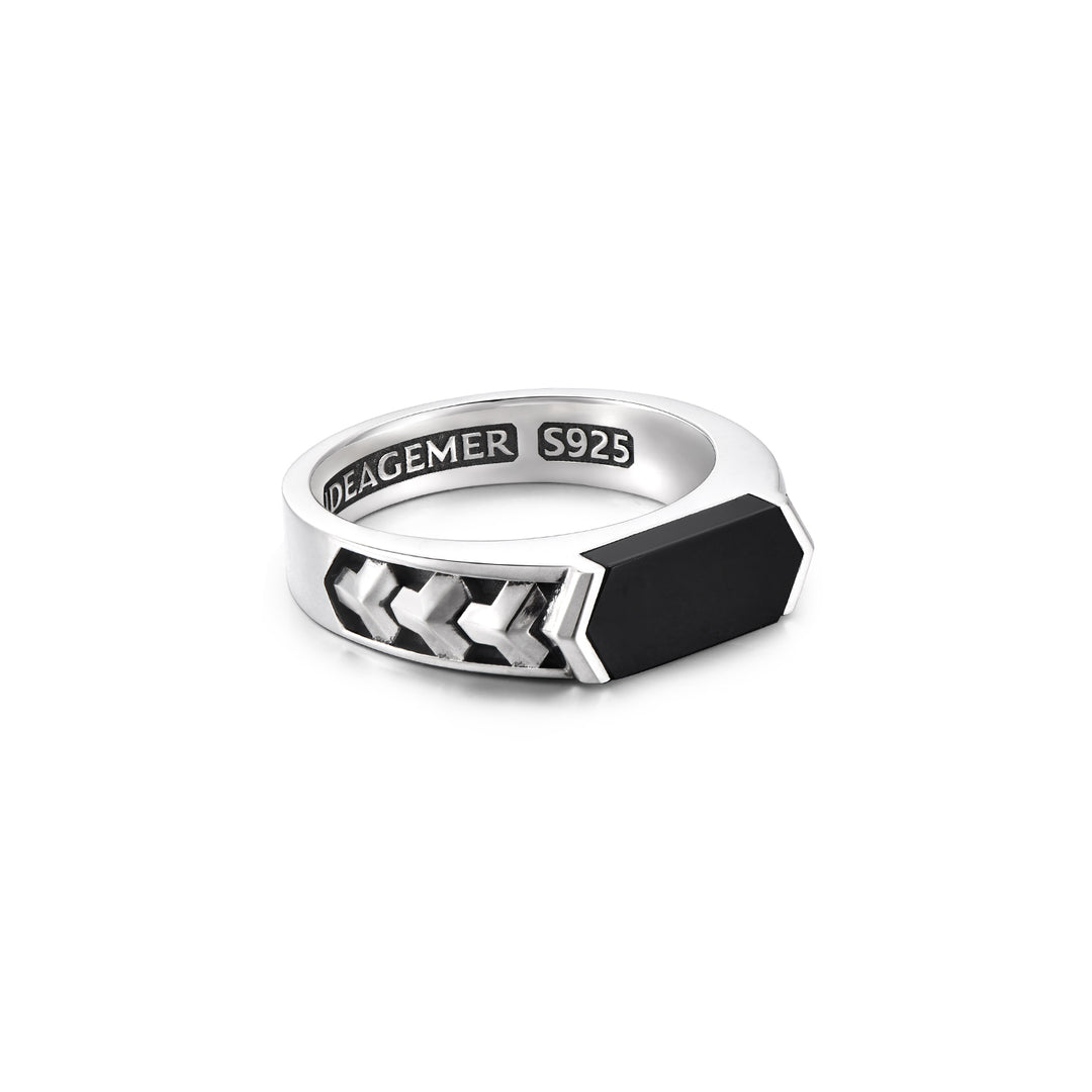 Black Onyx Armor Ring Band