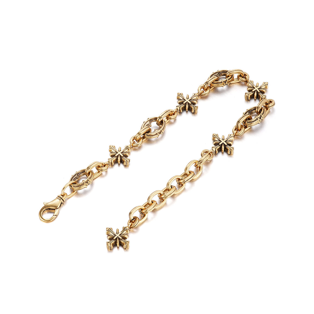 Vintage Saints Golden Cross Bracelet