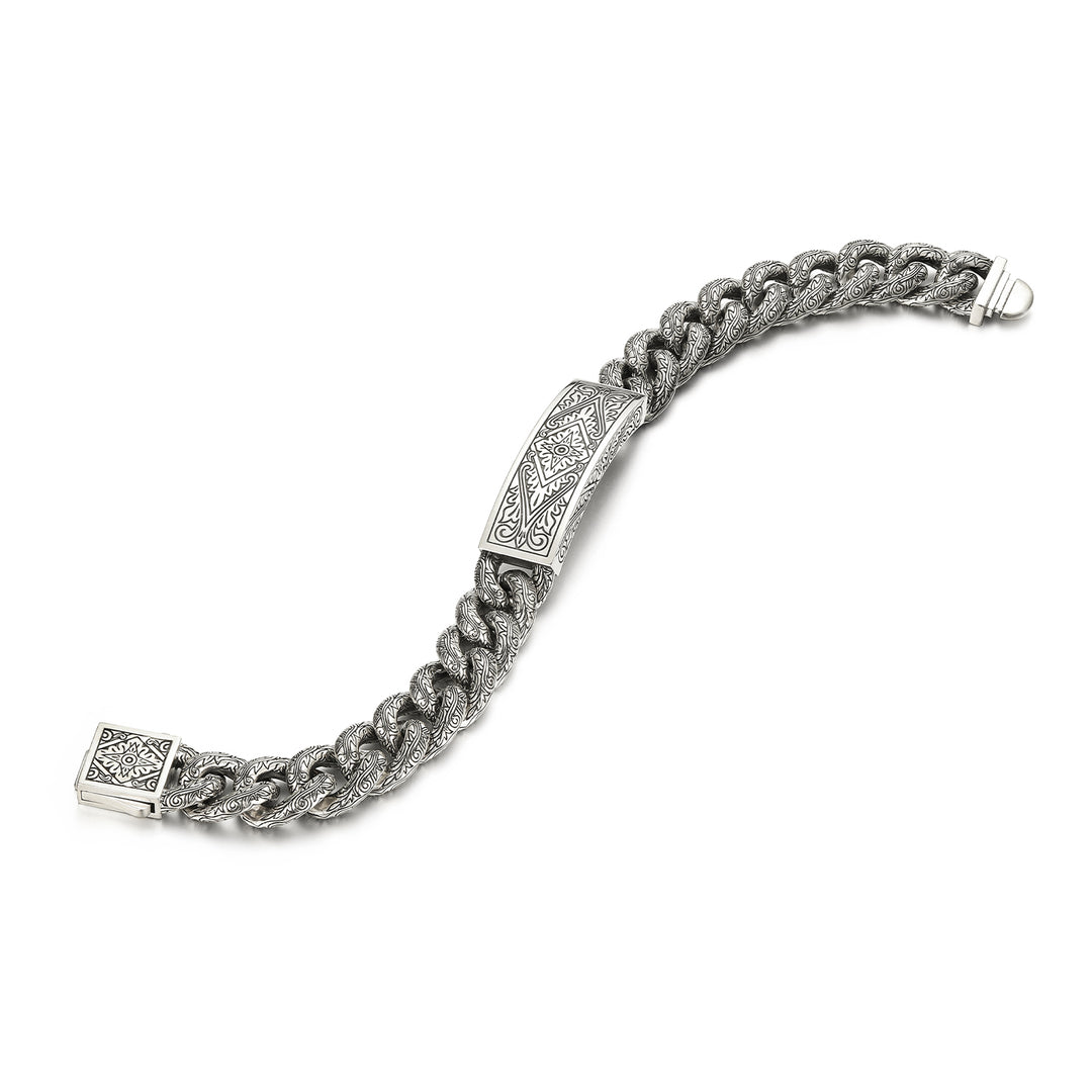 Vintage Konstantino Engraved Cuban Bracelet