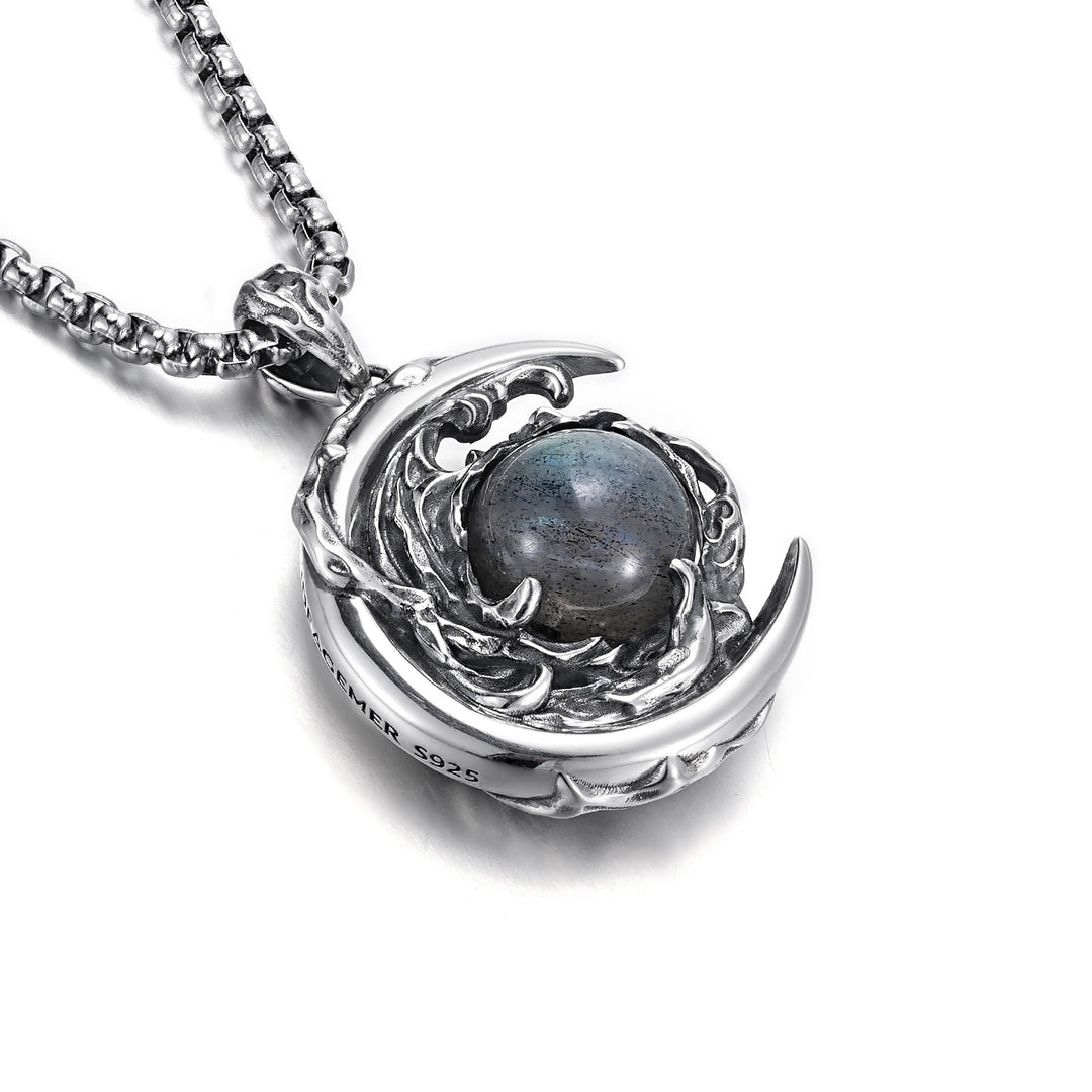 Vintage Lunar Sentinel Labradorite Pendant