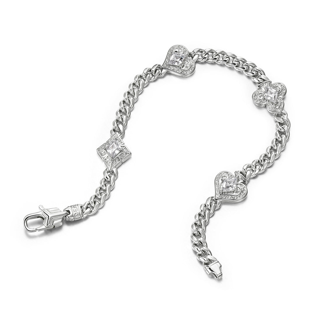 Fleur-De-Lis Iris Cuban Bracelet