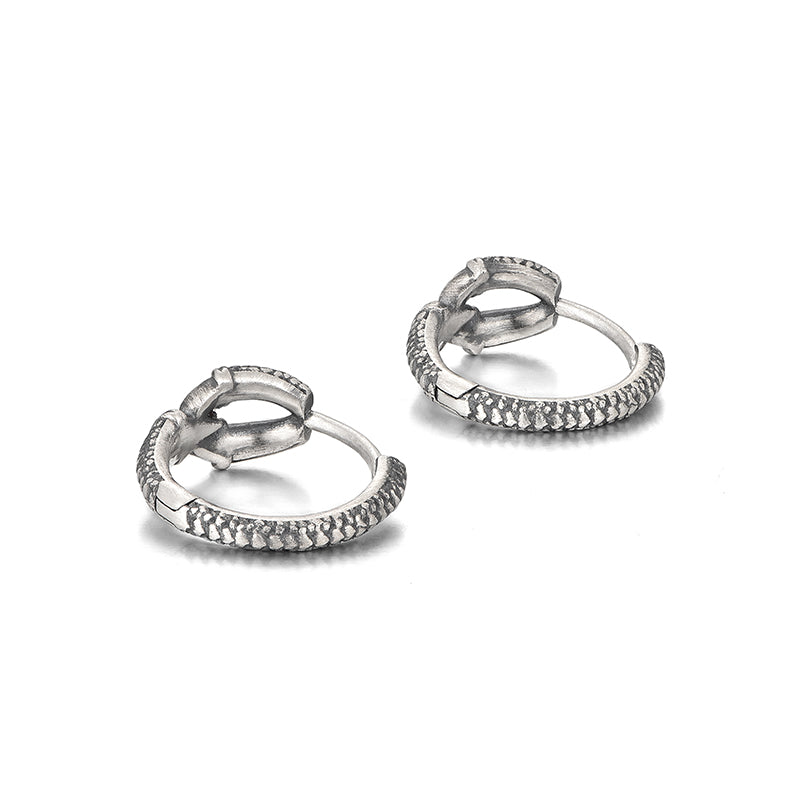 Vintage Dragon Claw & Scale Hoop Earrings