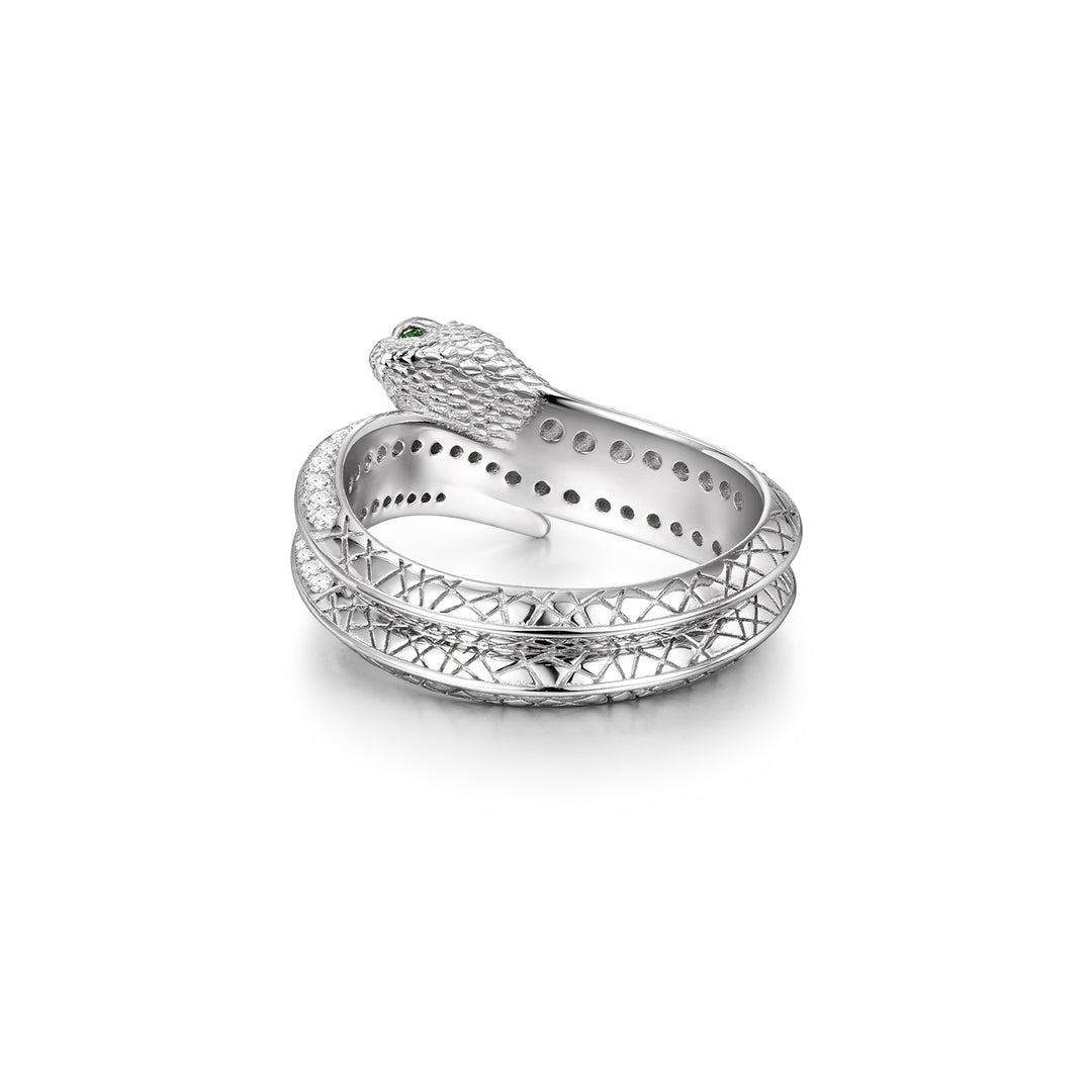 Iced Out Twisting Spirit Snake Ring