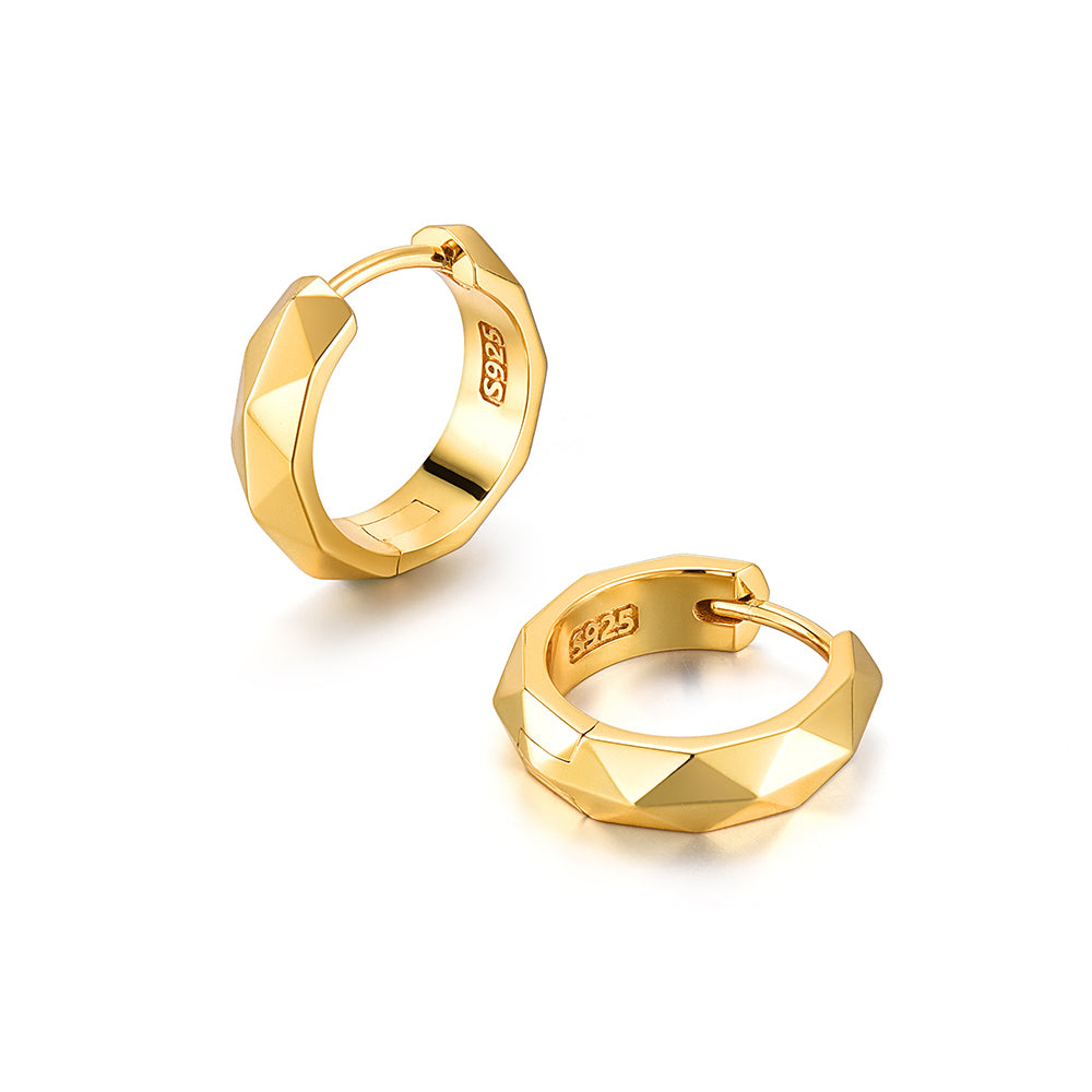 Multi Faceted Hoop Earrings