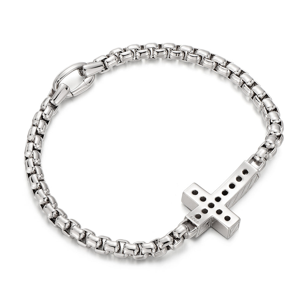 Sterling Silver Zircon Cross Bracelets