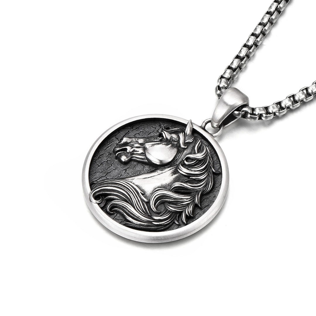Vintage Horse Head Pendant Necklace