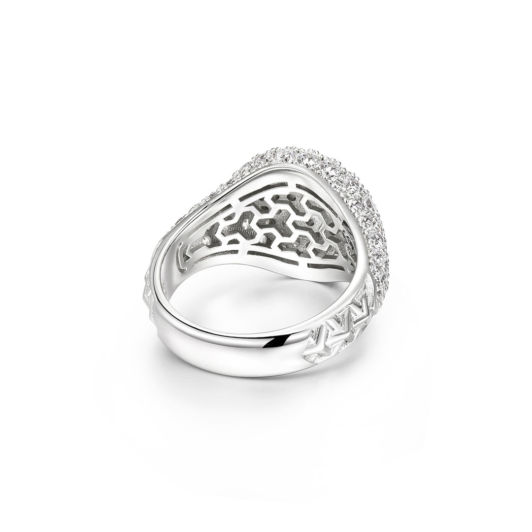 Pavé Iced Armor Signet Ring