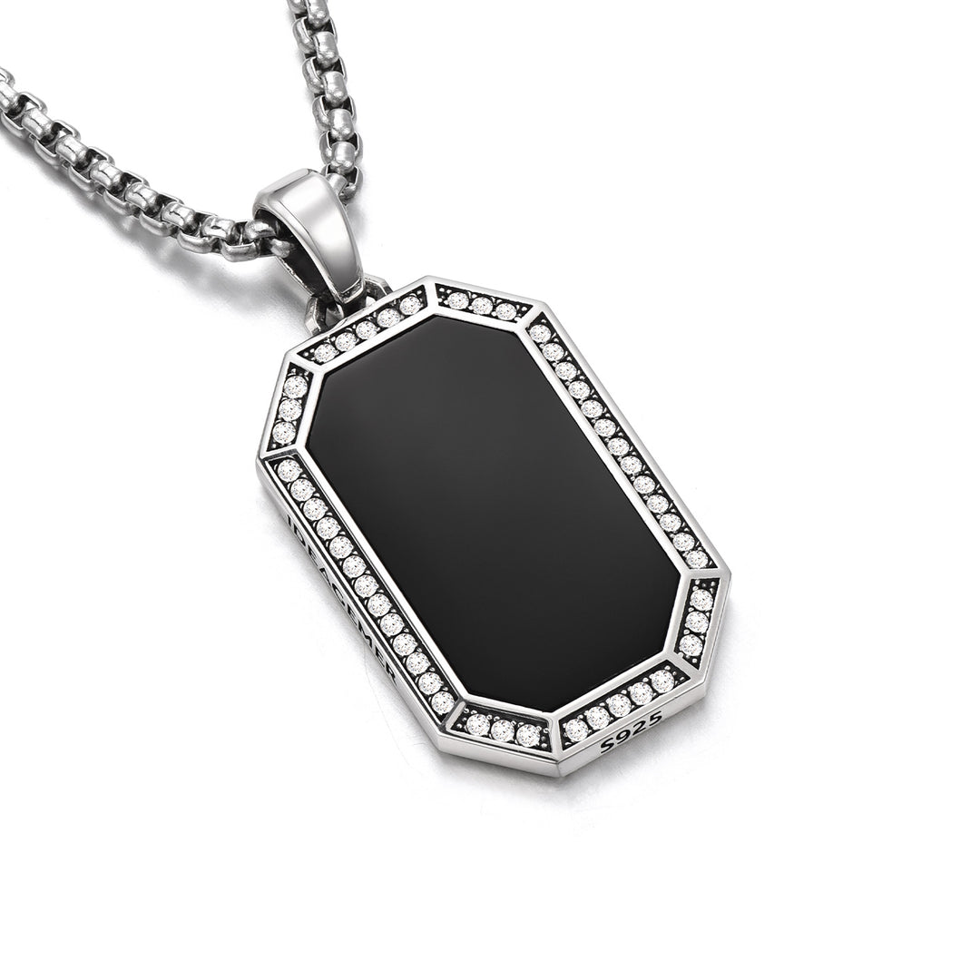 Double Sided Black Armor Tag Pendant