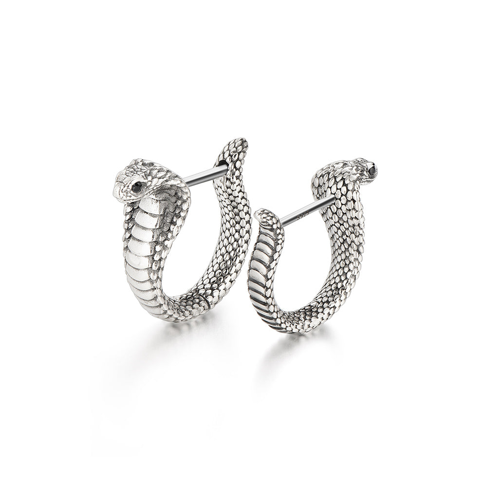 Vintage King Cobra Hoop Earrings