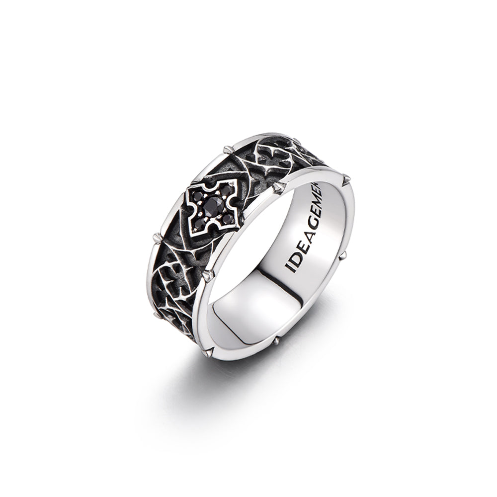 Vintage Thorn Cross Ring Band