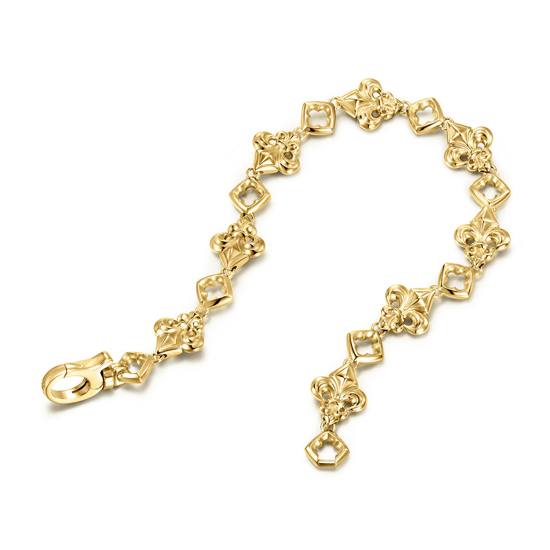 Fleur-De-Lis Iris &amp; Lucky Clover Bracelet