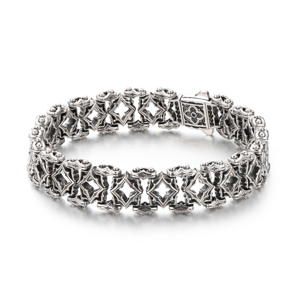 Vintage Four Pointed Star Link Chain Bracelet
