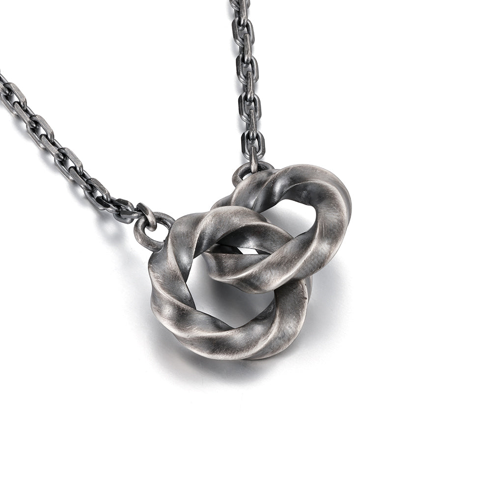 Vintage Double Mobius Hoop Pendant Necklace