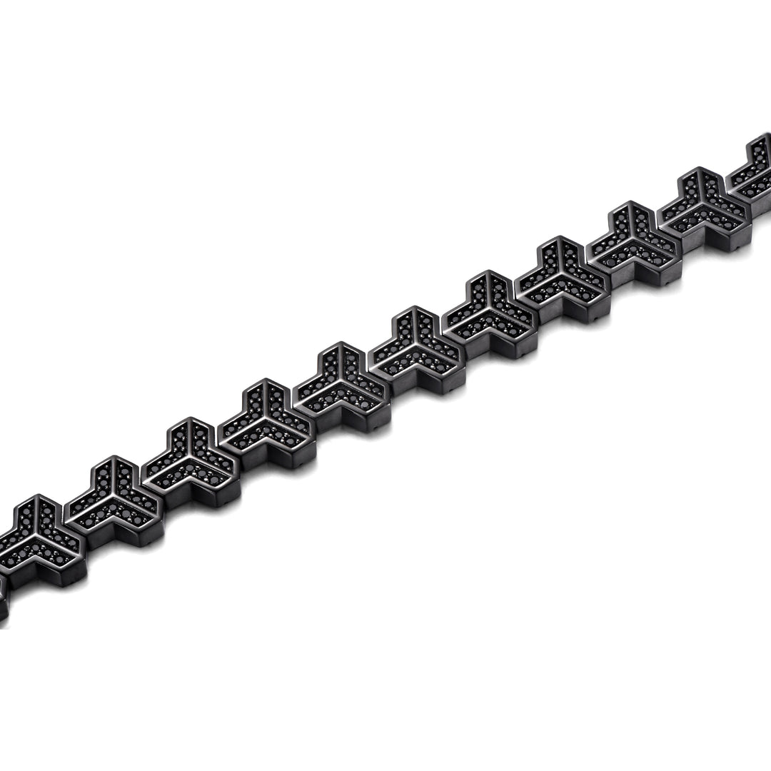 Black Gold Single Row Armor Bracelet (New Type)