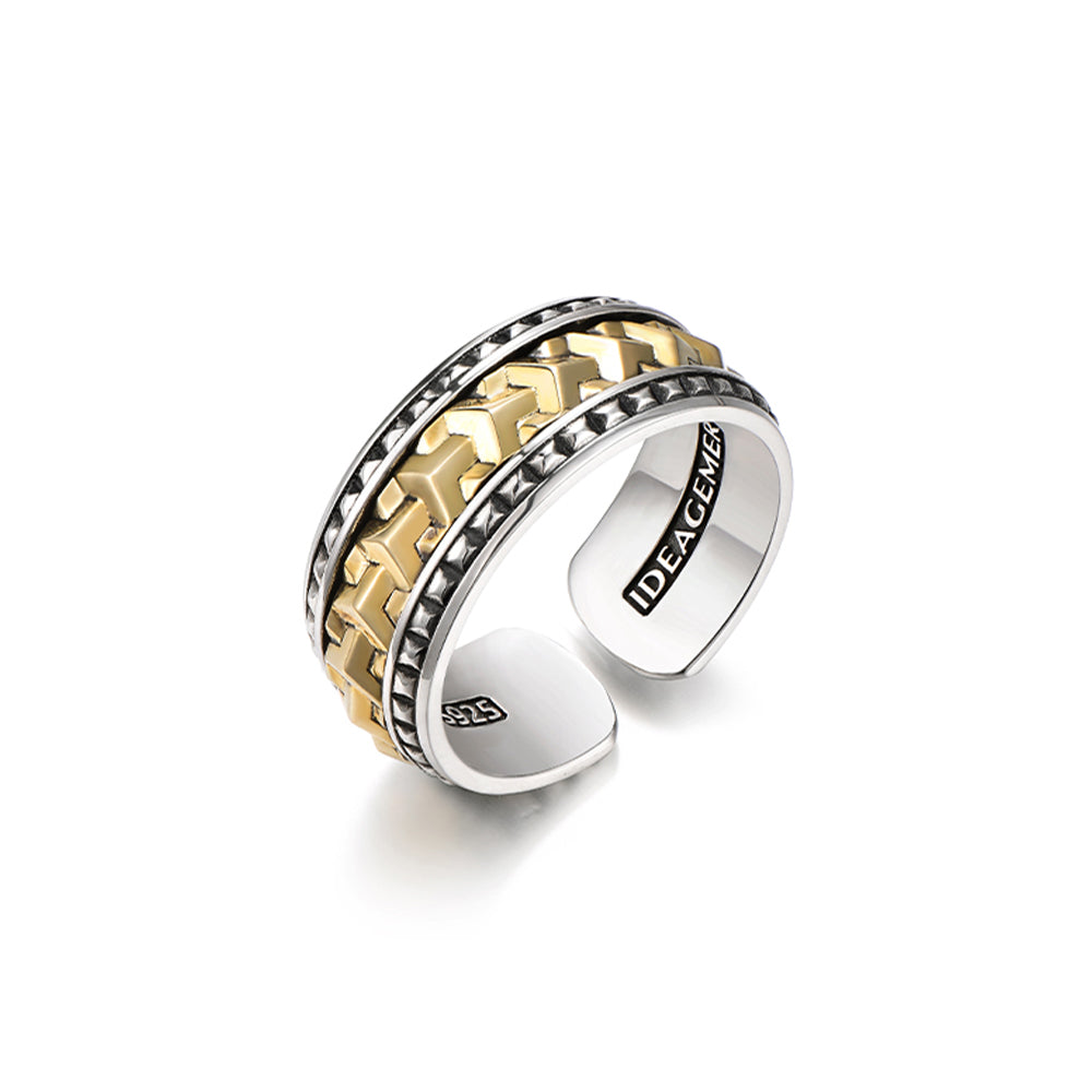 Vintage Gold Badges Armor Ring
