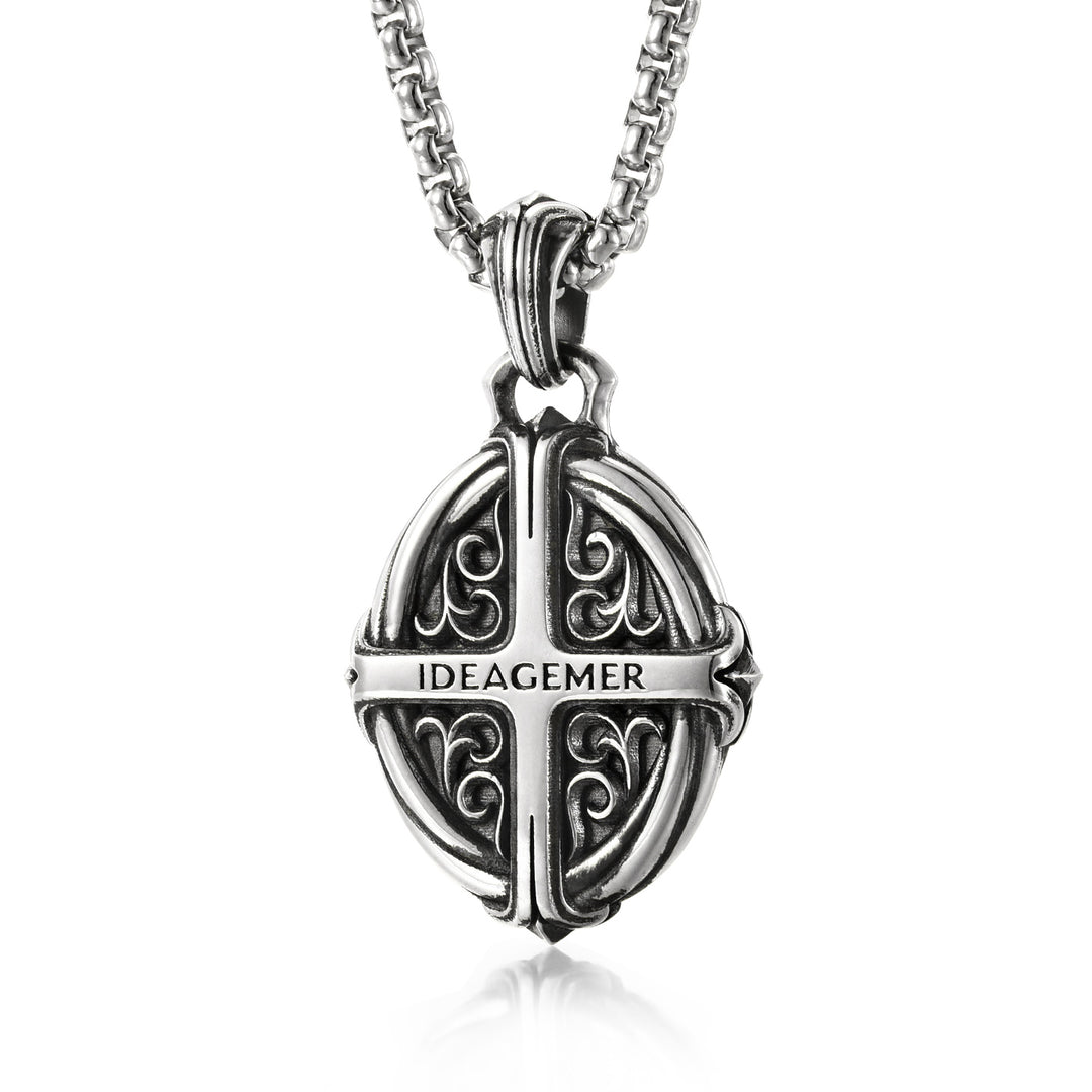 Vintage Fleur De Lis Medal Pendant
