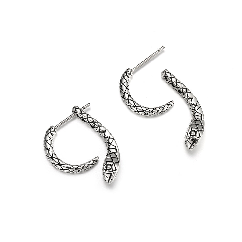 Vintage Viper Hoop Earrings