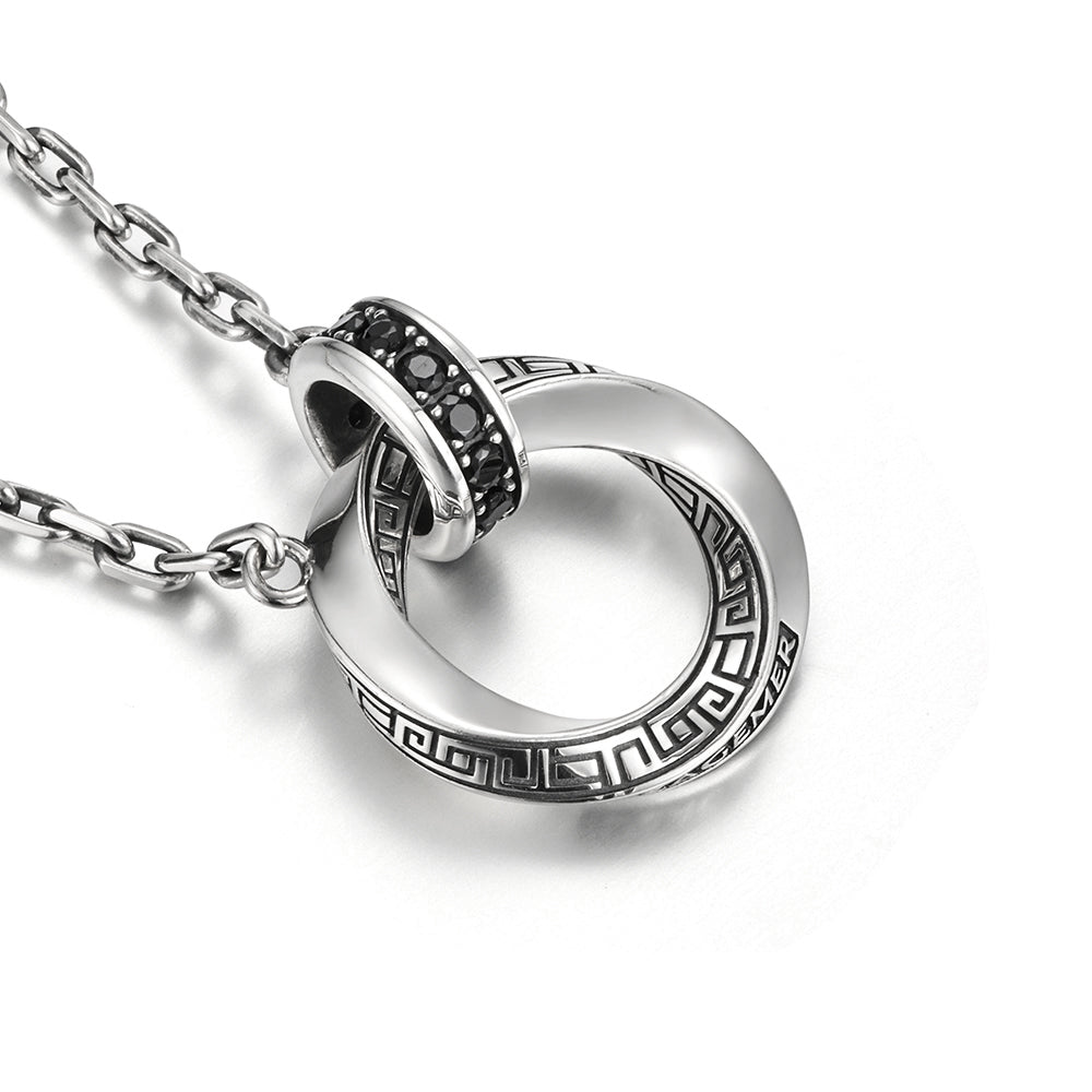 Double Mobius Hoop Pendant Necklace