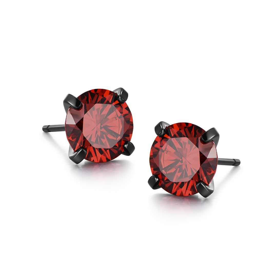 Dark Ruby Stud Earrings