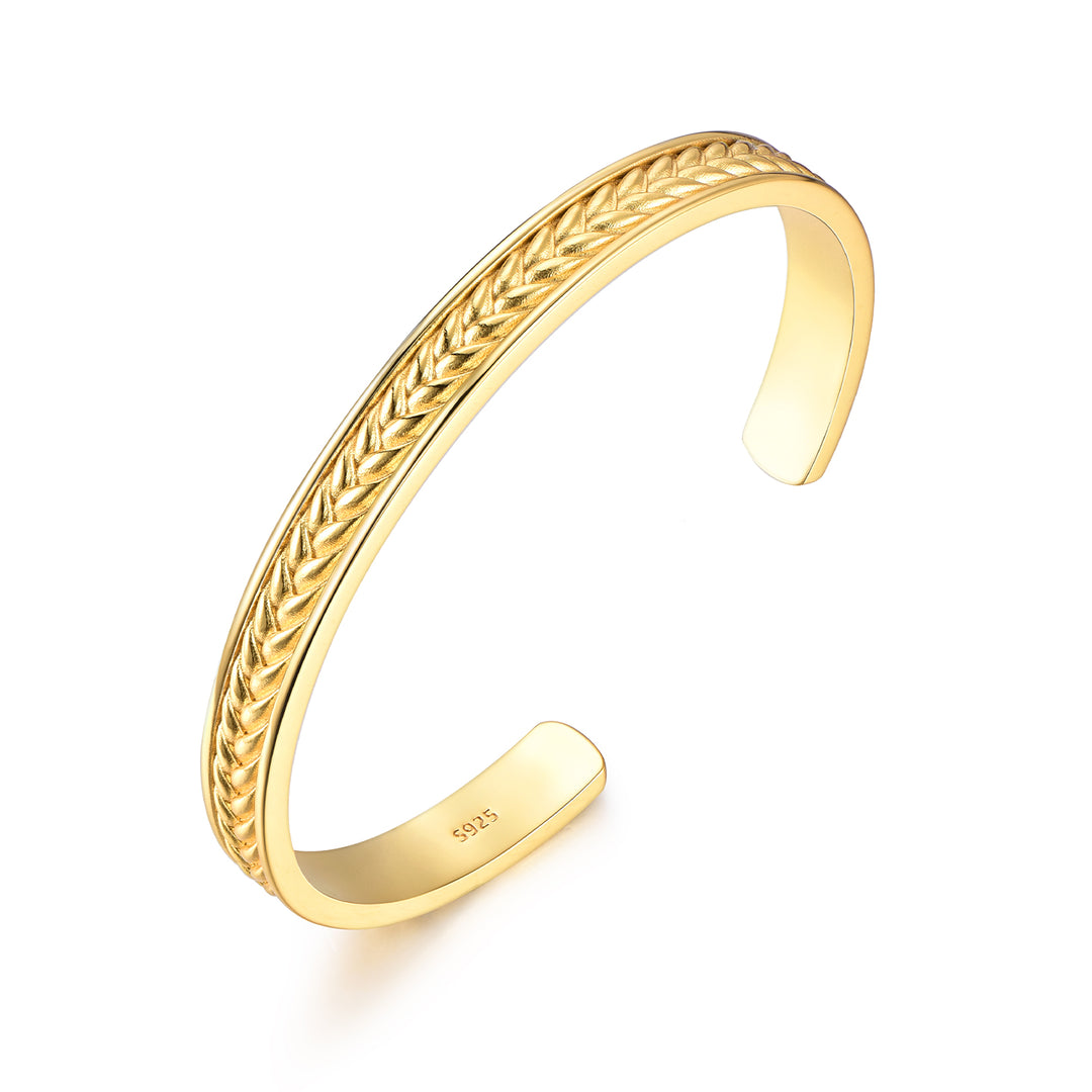 Golden Wheat Ear Bangle Bracelet