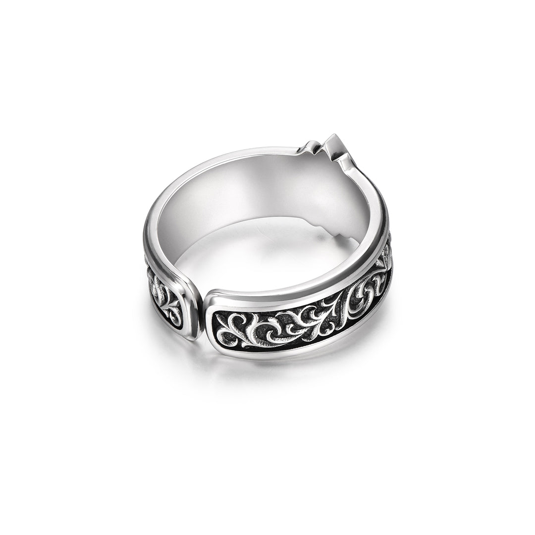 Vintage Fleur De Lis Iris Ring Band