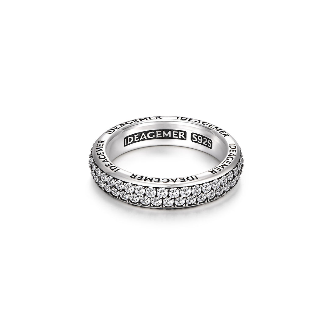 Iced Double Row Ring Band