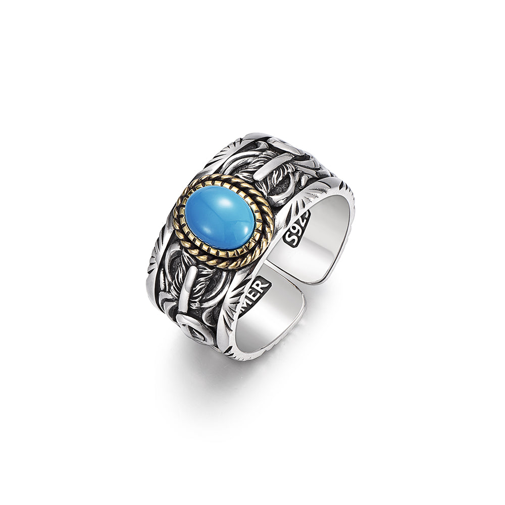 Vintage Feather Arrow Turquoise Ring