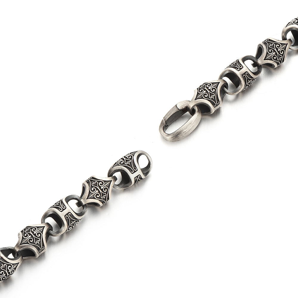 Sterling Silver Baroque Curly Leaf Bracelets