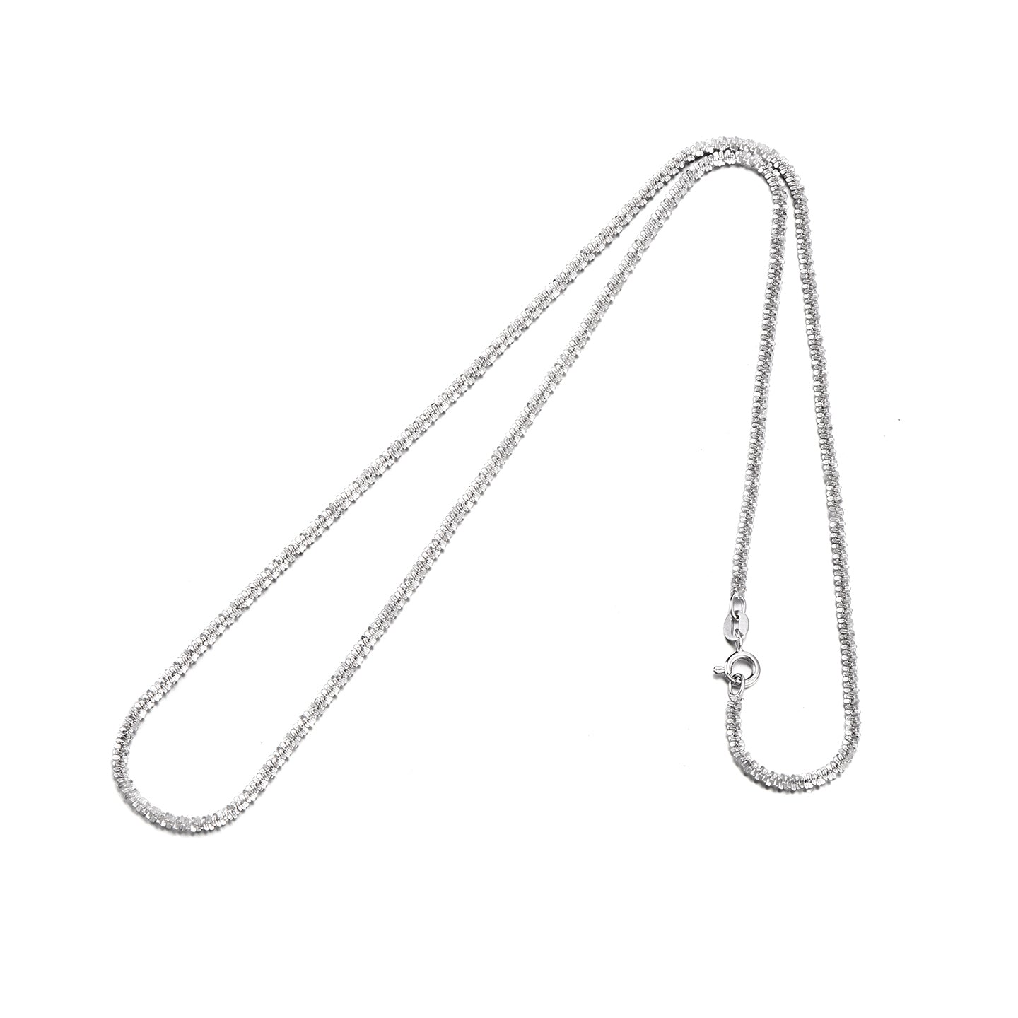 2mm Sparkle Chain Necklace | Twisted Glitter Sterling Silver Chain